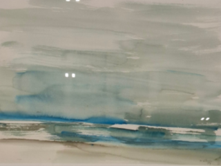 Aquarel, Maya Wildevuur, Het wad 25, 1989